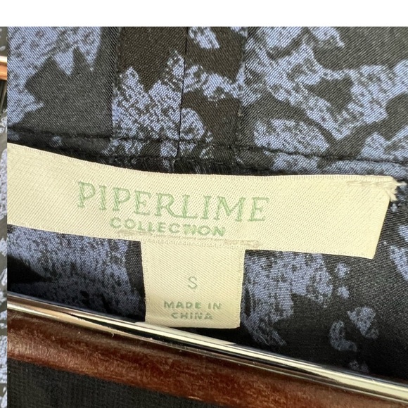 Piperlime Collection Blue Black Abstract Print Sleeveless Midi Dress Size S - Picture 7 of 10